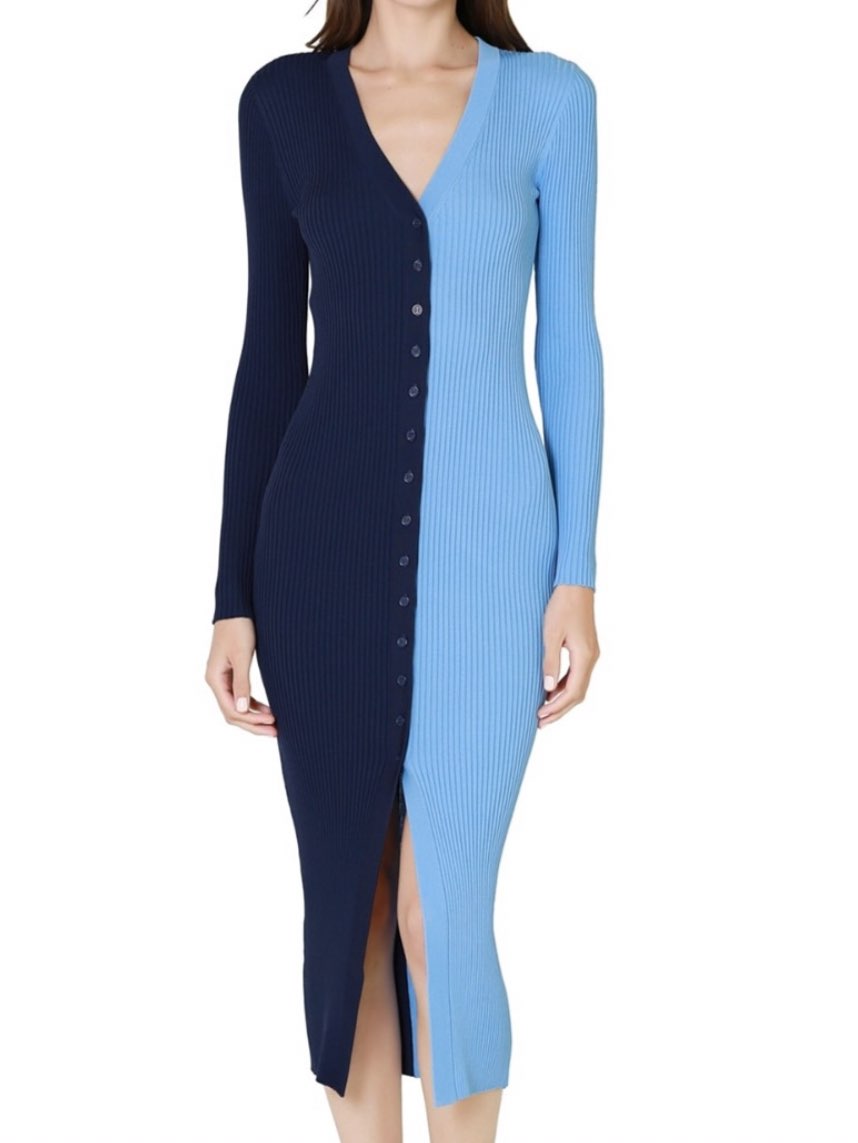 Staud Blue Midi Dress