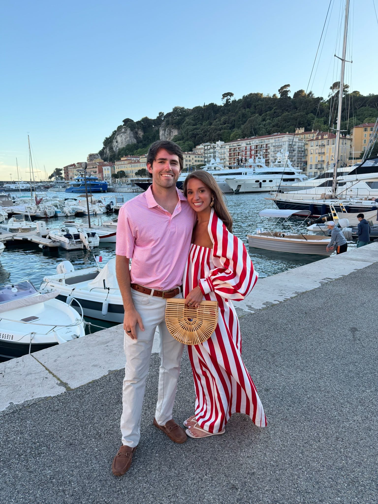Red and White Striped Maxi Dress