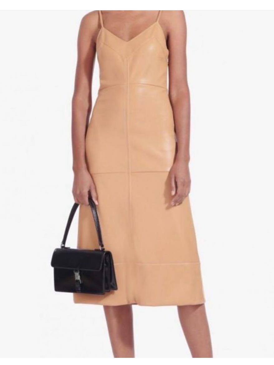 Leather midi dress