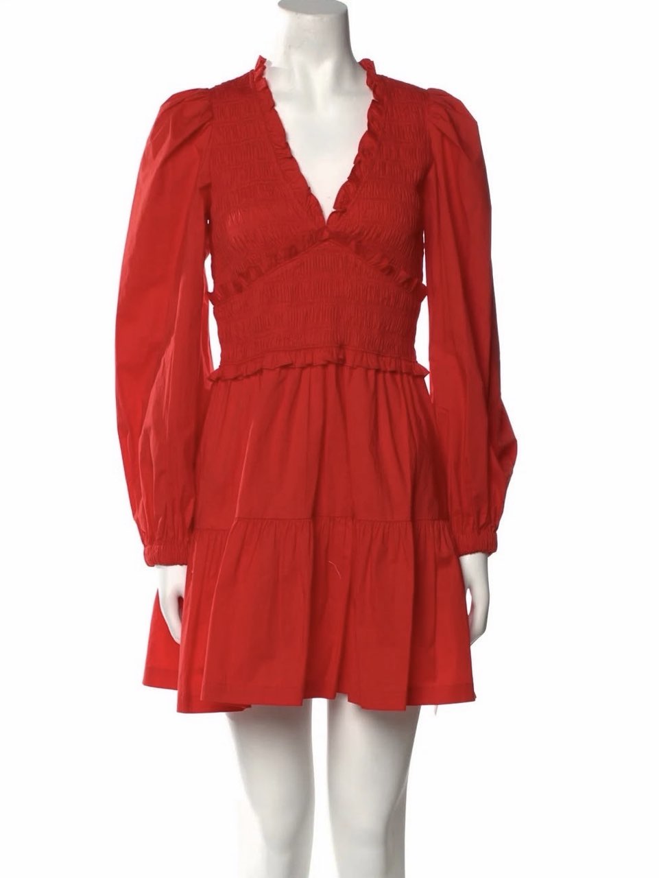 Red Puff Sleeve Mini Dress