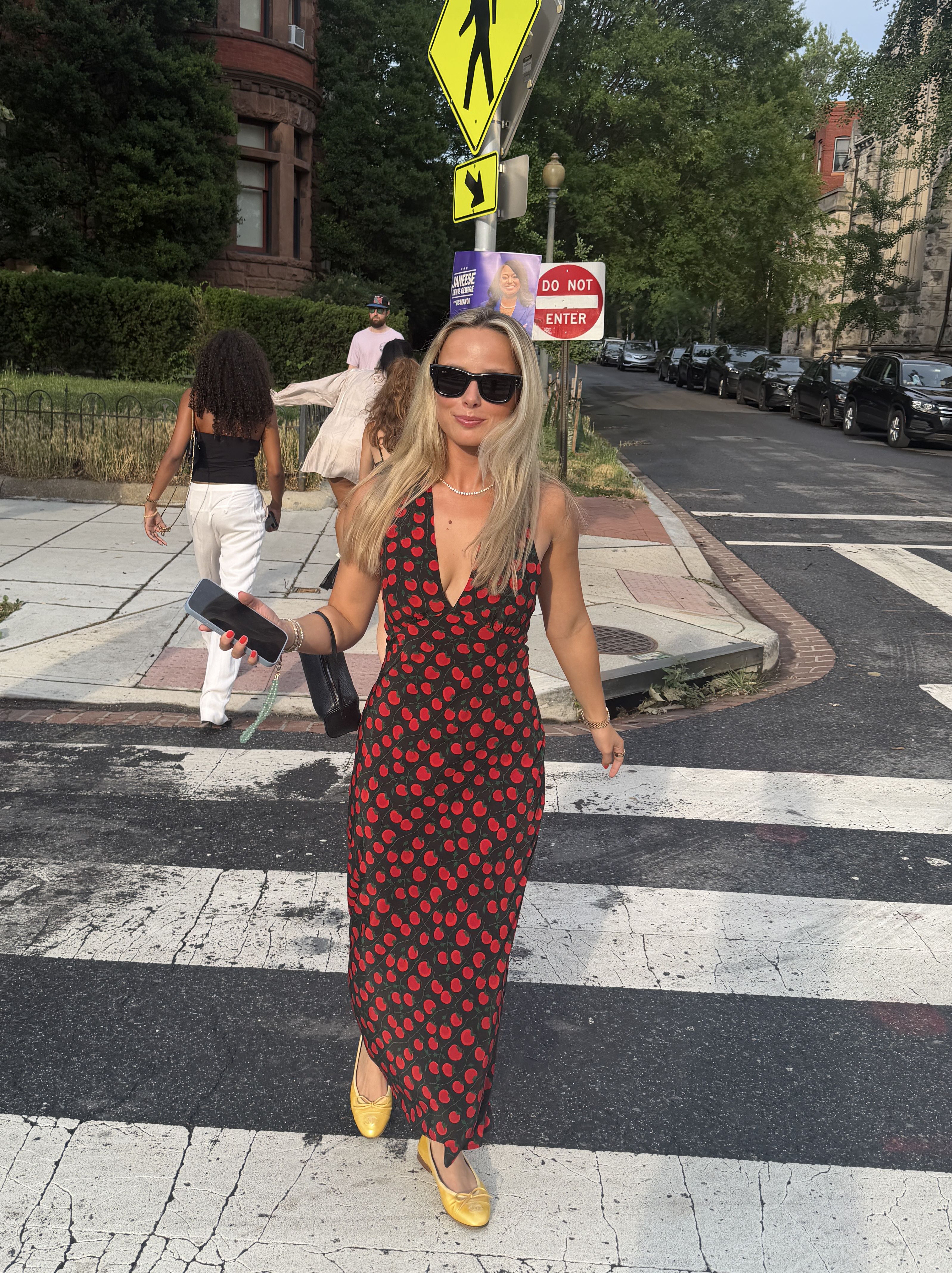 Black Cherry Print Maxi Dress