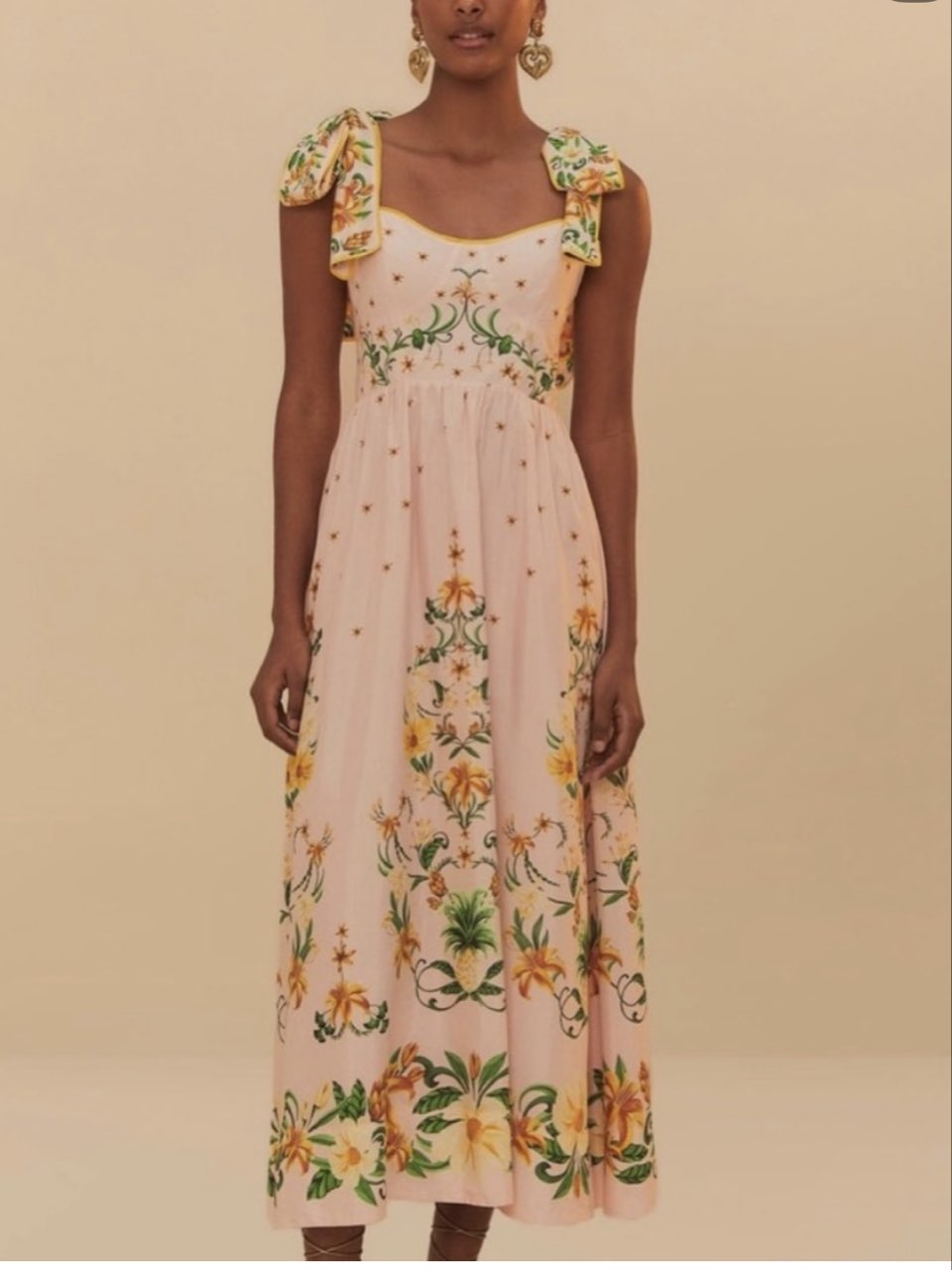 Farm rio Pink Tropical Floral Maxi Dress