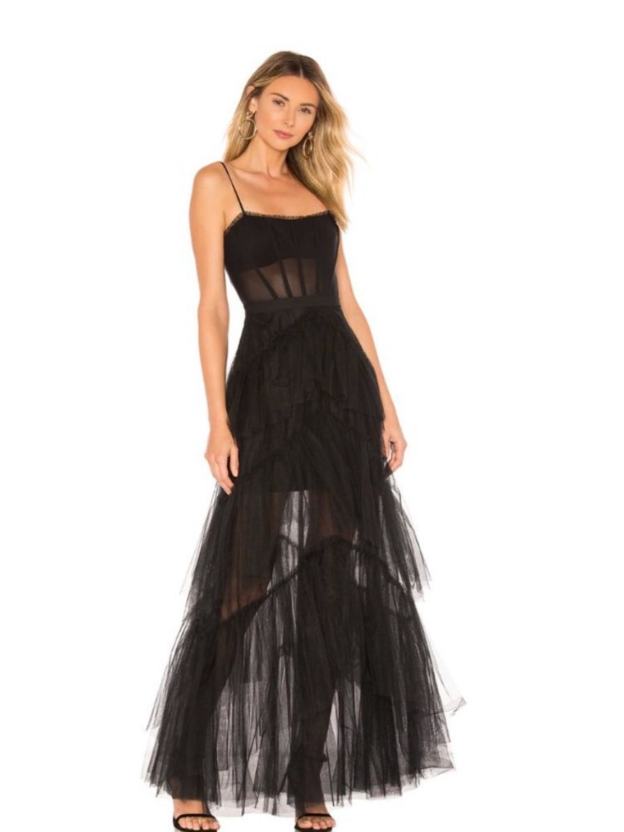 Black Corset Tulle Gown