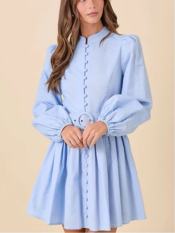 Blue belt dress