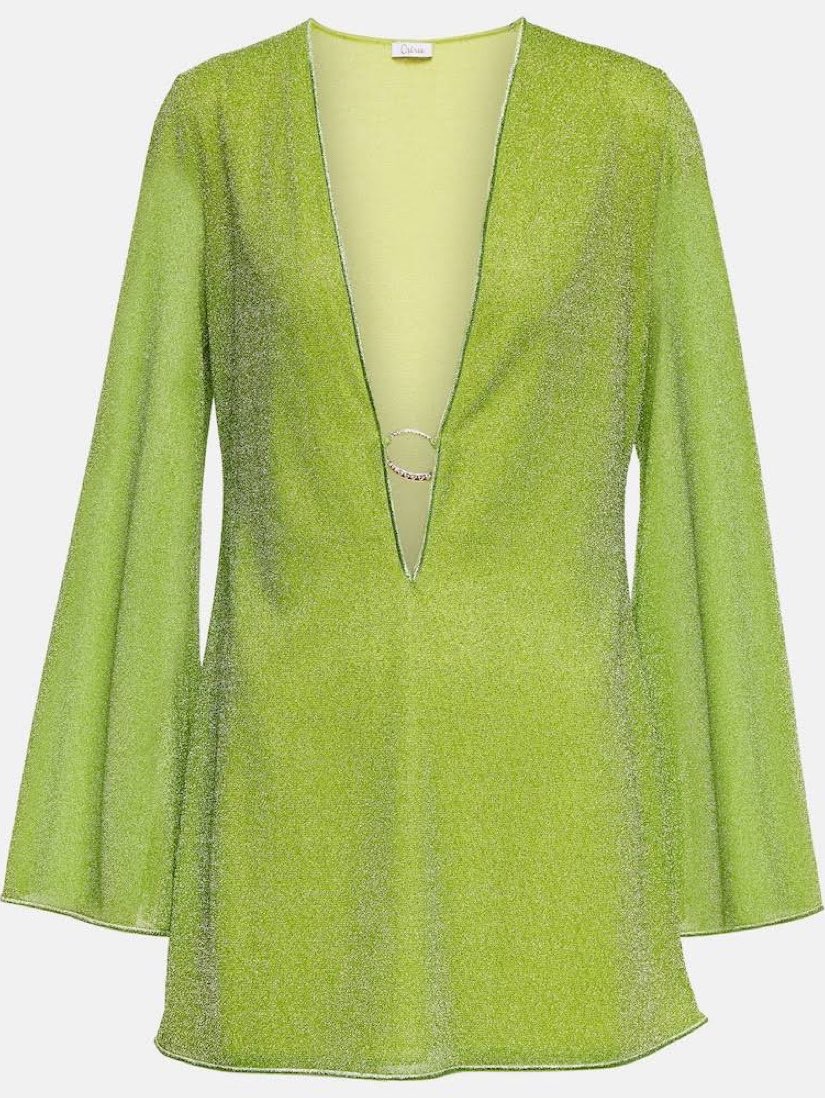 Lime Green Shimmer Mini Dress