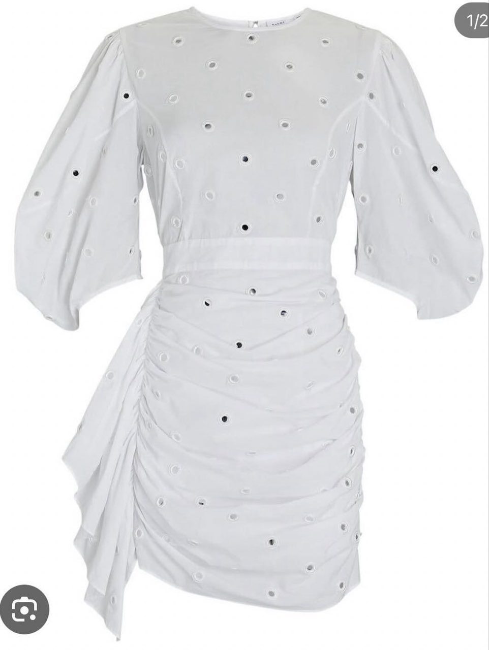 Pia puff sleeve mirror embellished dress
