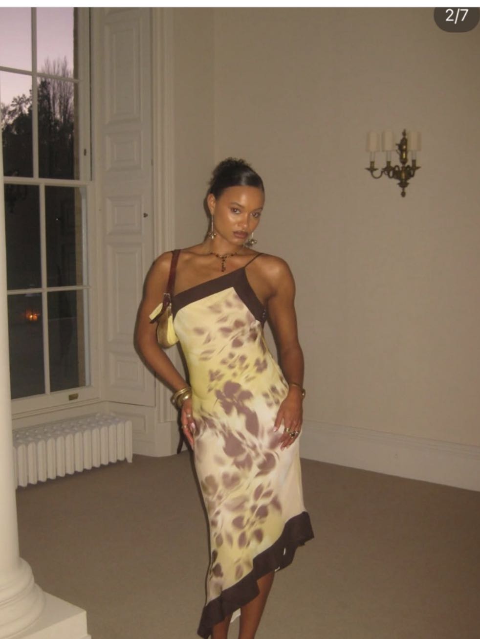 Asymmetrical Floral Slip Dress