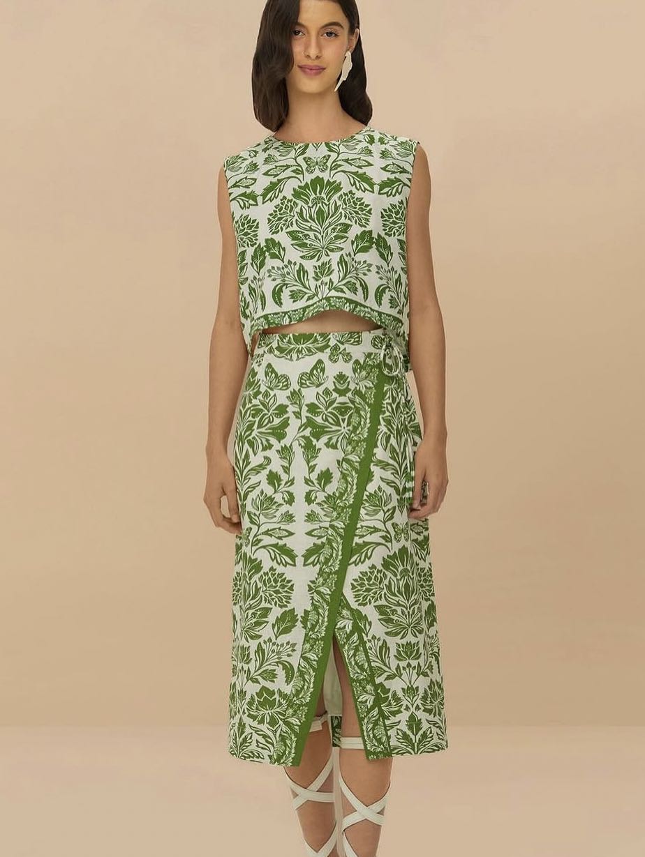 Green Floral Print Set
