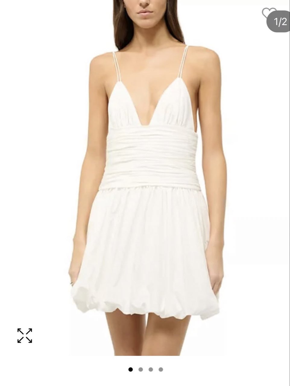 White Ruched Mini Dress