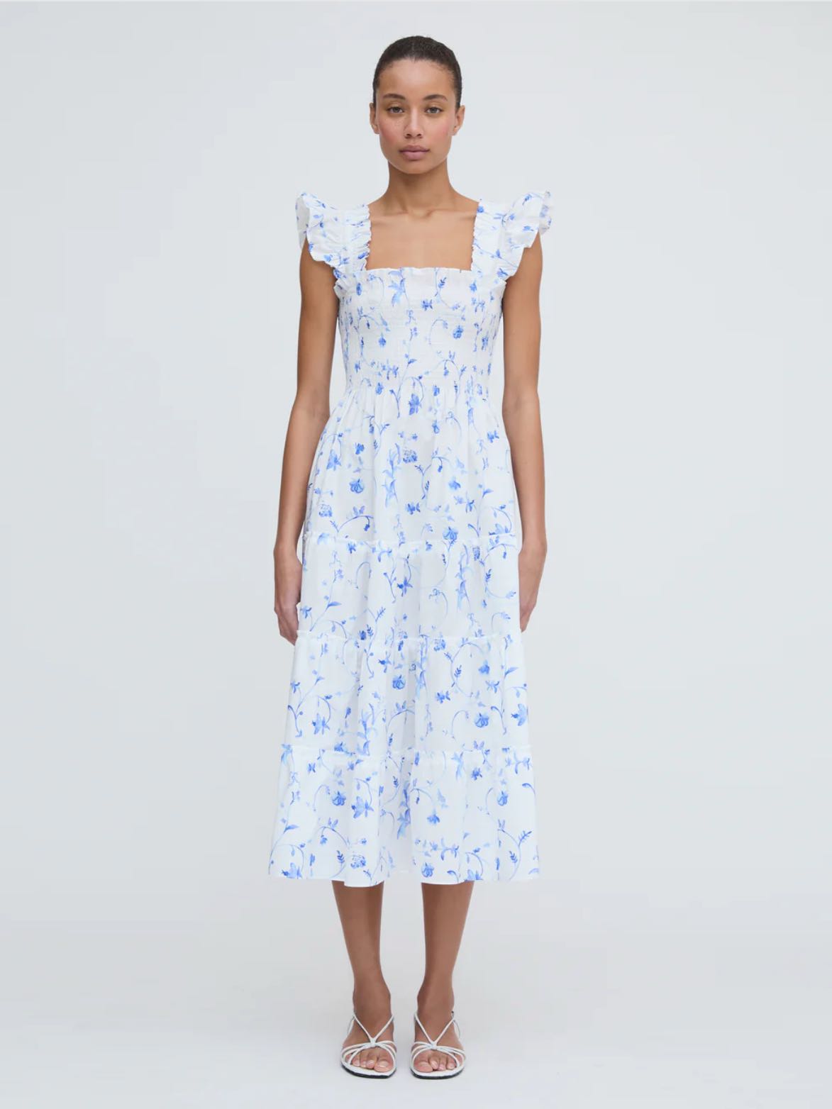 Blue botanical dress