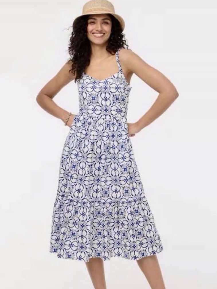 Poplin Corset Midi Dress