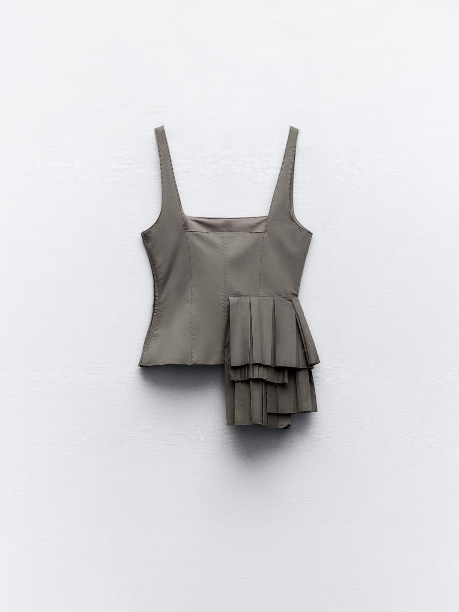 Ruffled Gabardine Top
