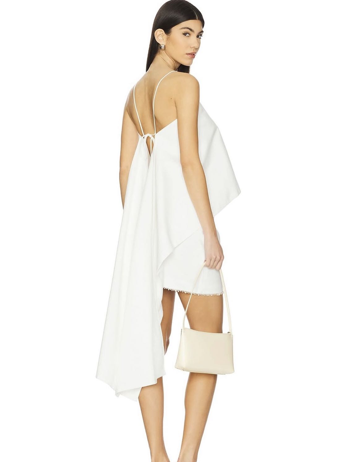Asymmetric White Mini Dress