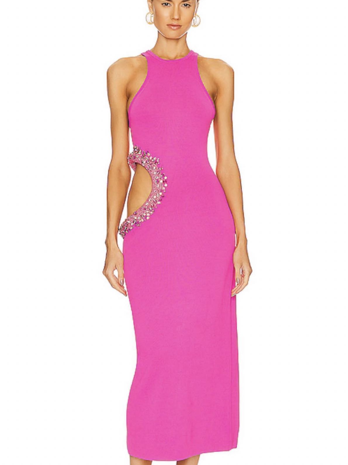 Cult Gaia Pink cut out dress