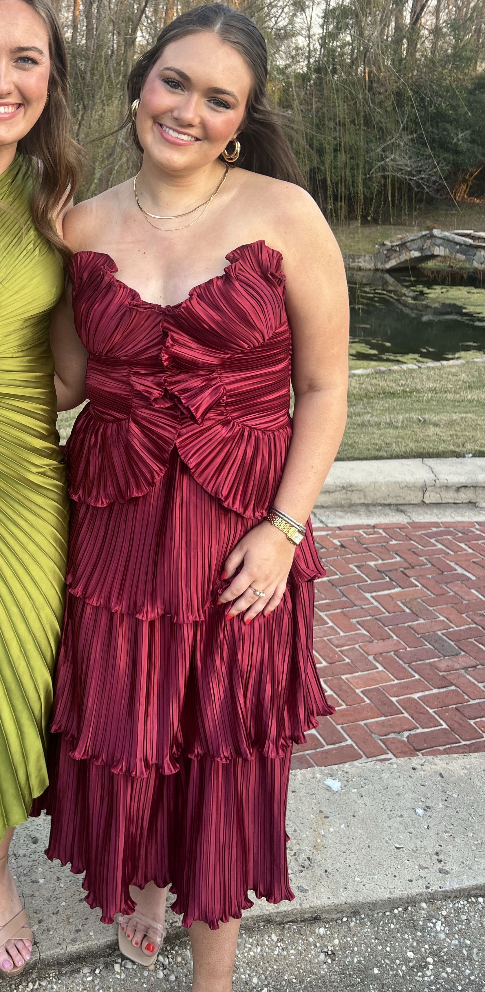 Jessica Burgundy Ruffle Tiered Maxi Dress