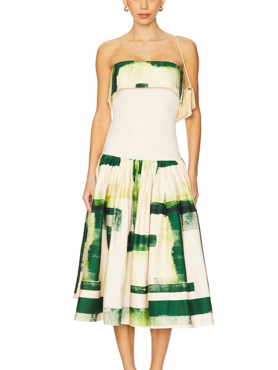 Strapless Green Midi Dress