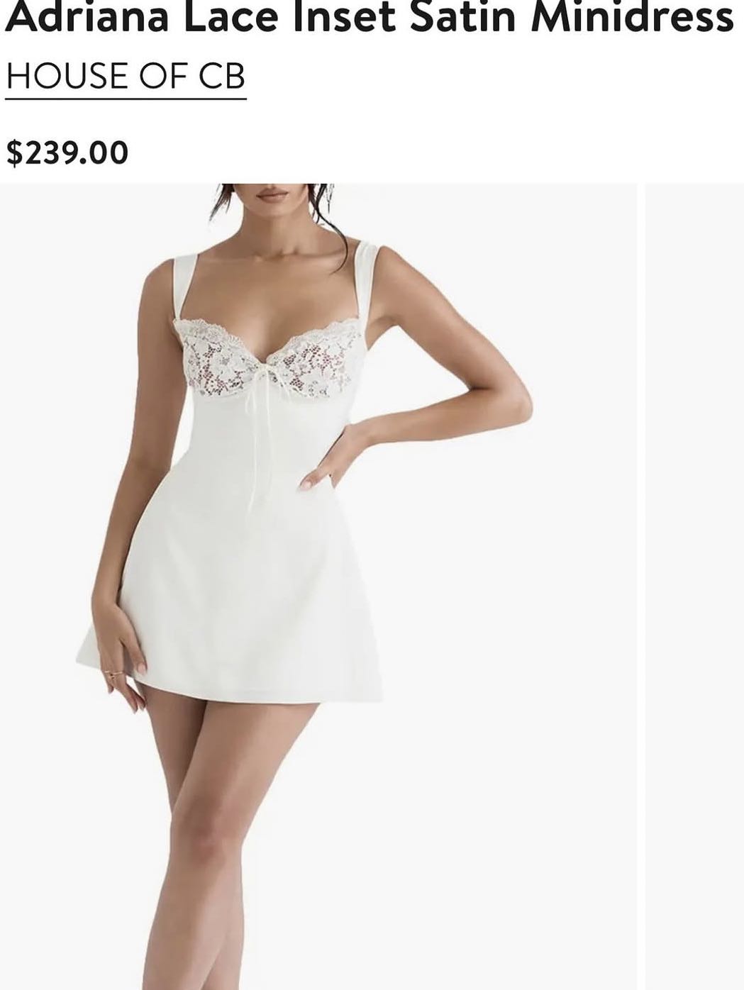 Adriana Lace Inset Satin Minidress