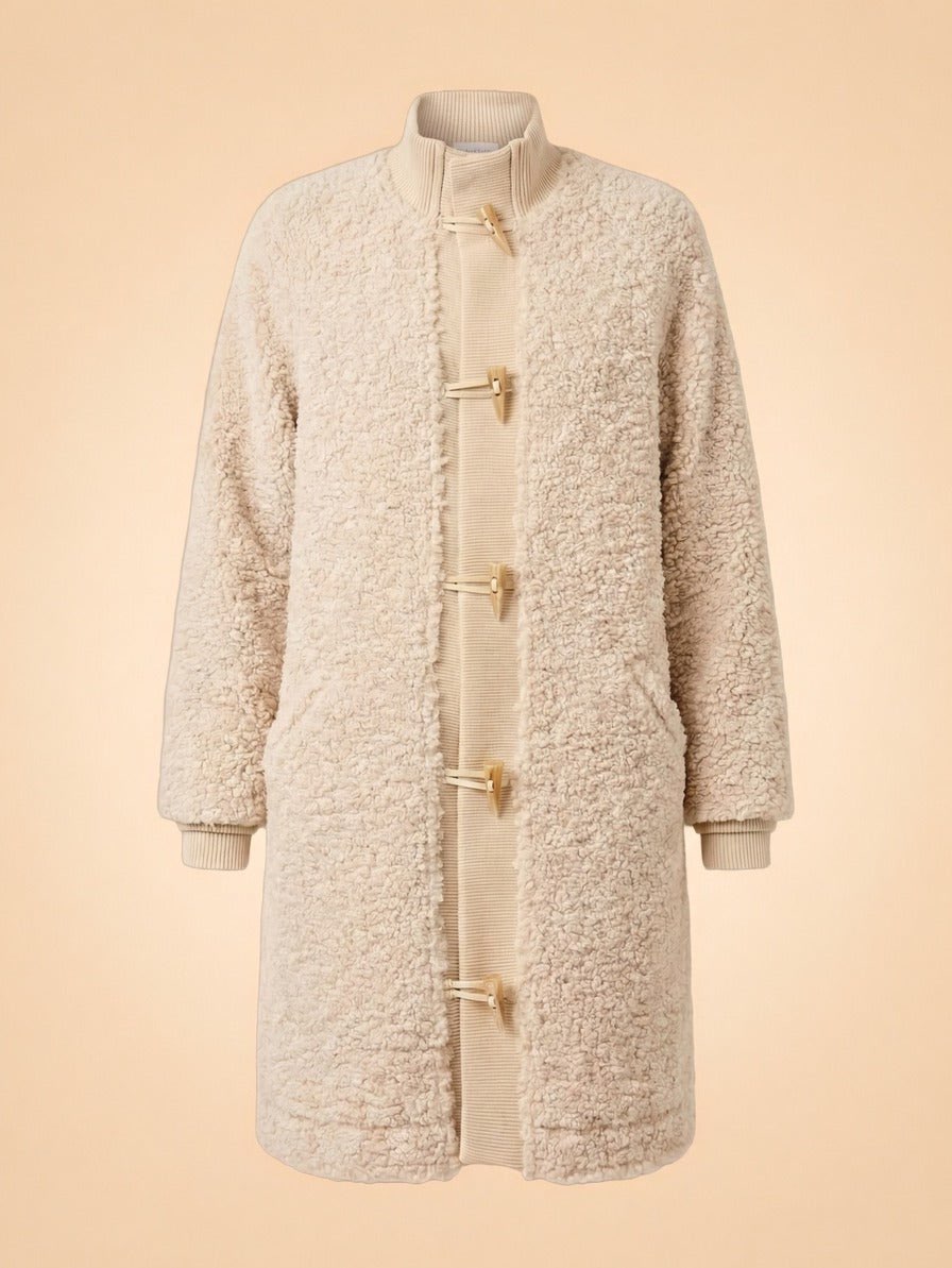 Cream Teddy Toggle Coat