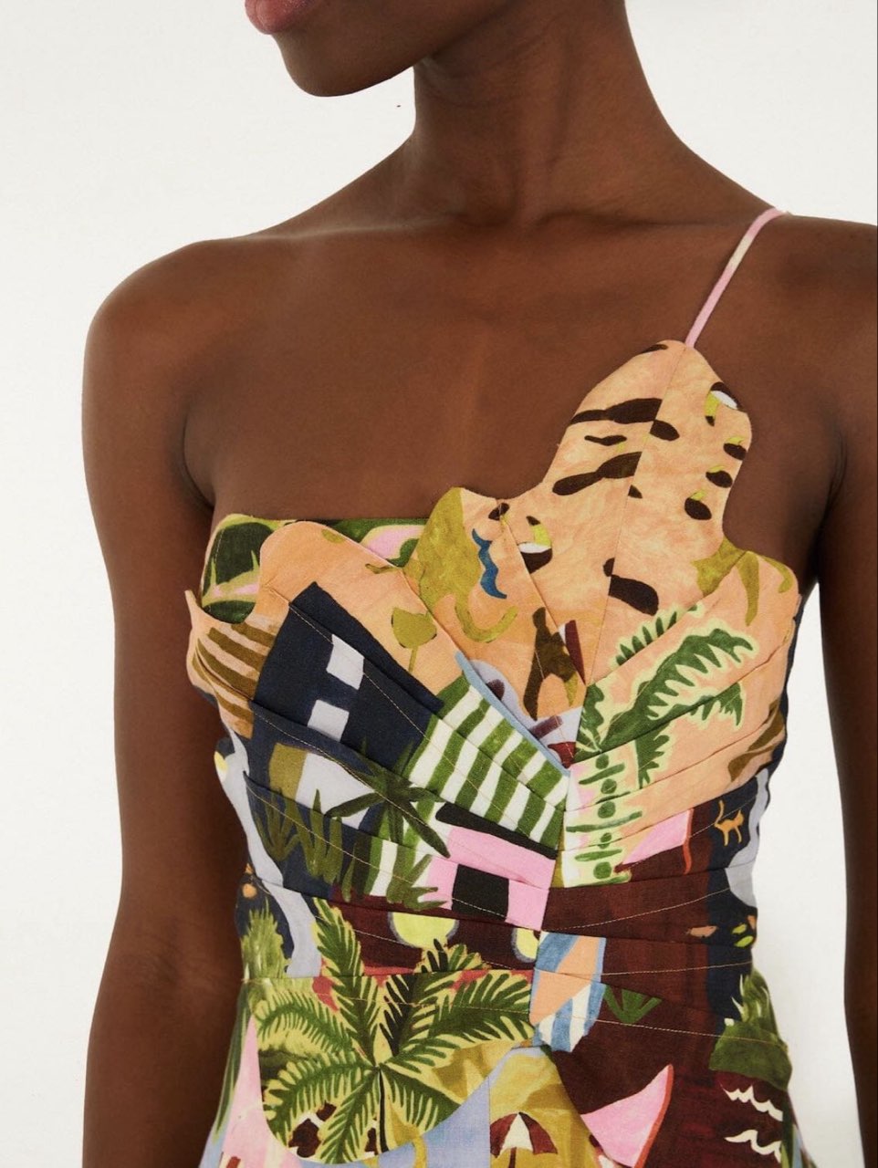 Multicolor Tropical Painting Dress