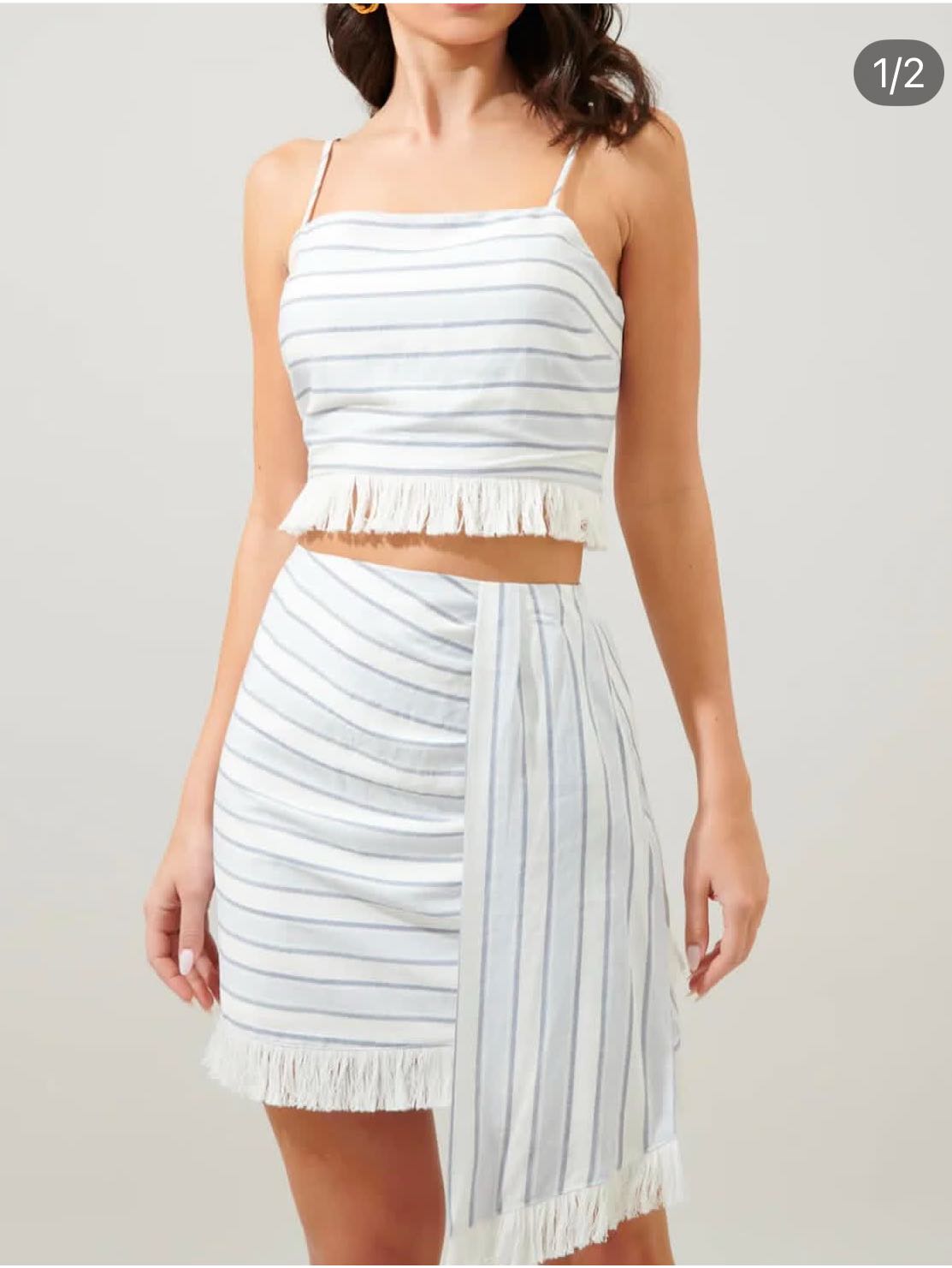 Leah striped tassel set