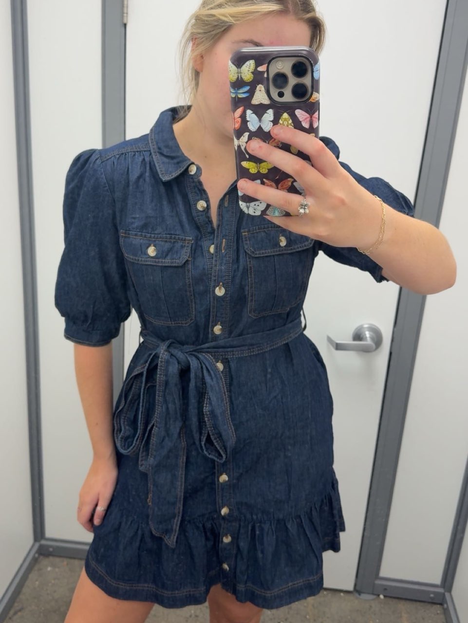 Denim mini dress