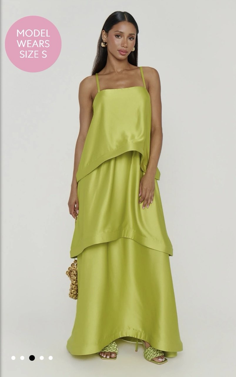 Chartreuse tiered dress