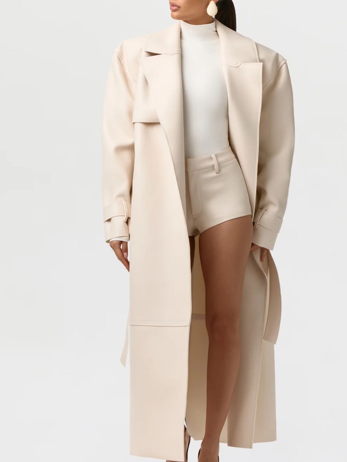Beige Long Trench Coat