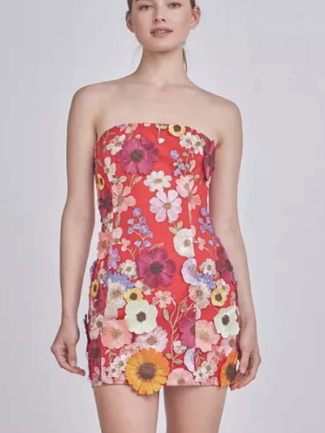 Floral Strapless Mini Dress