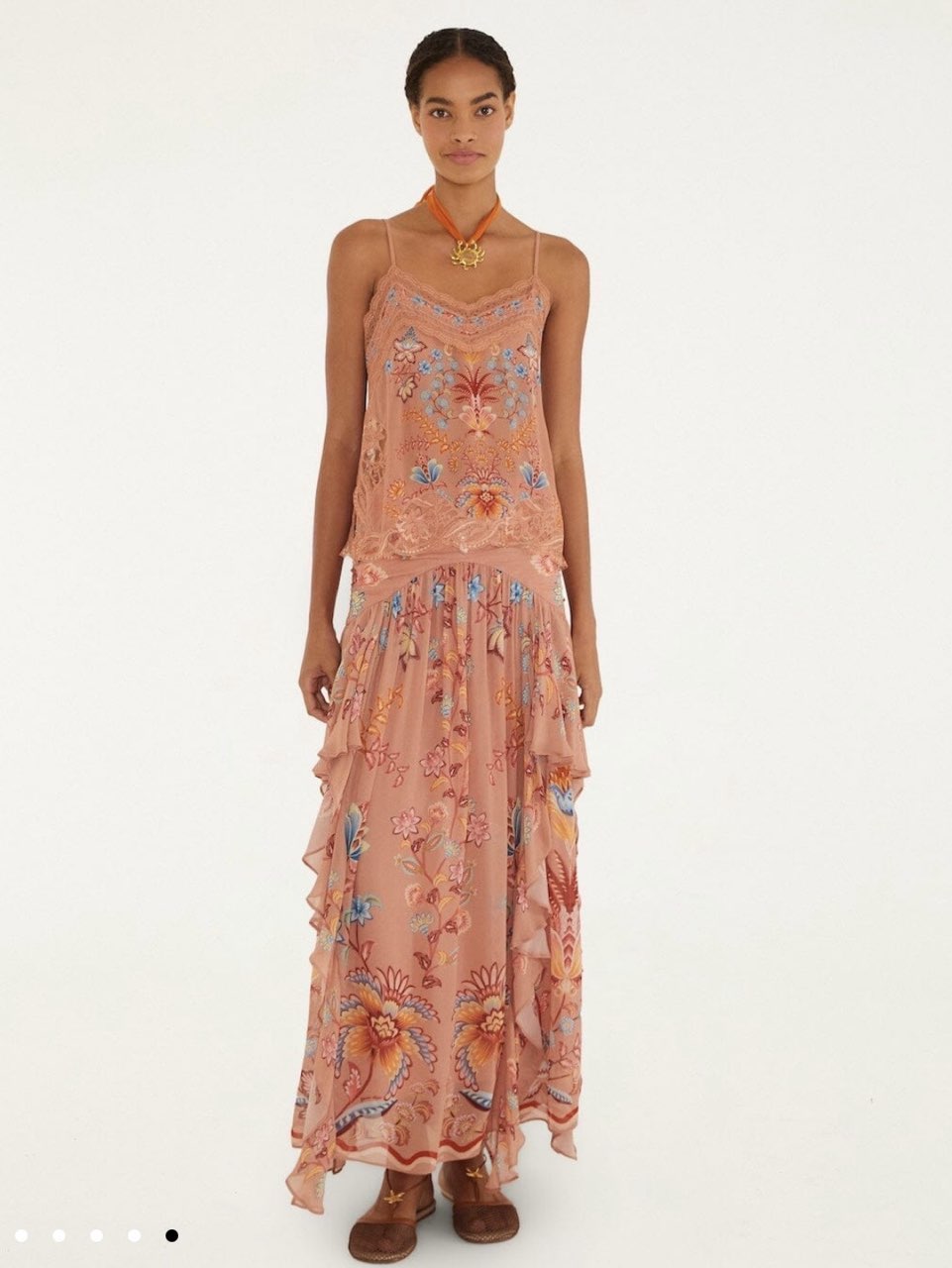 Farm Rio - Mocha Boho Enhance Maxi Skirt and Tank Set