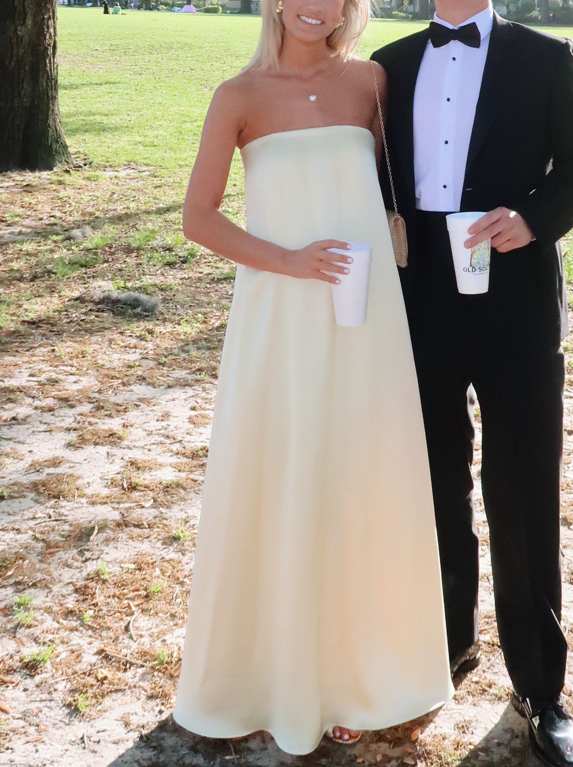 Antonio Melani pale yellow formal dress