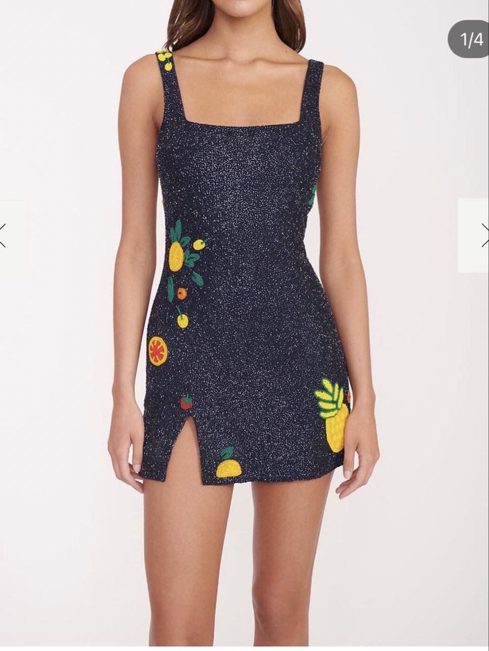 Embroidered Fruit Mini Dress
