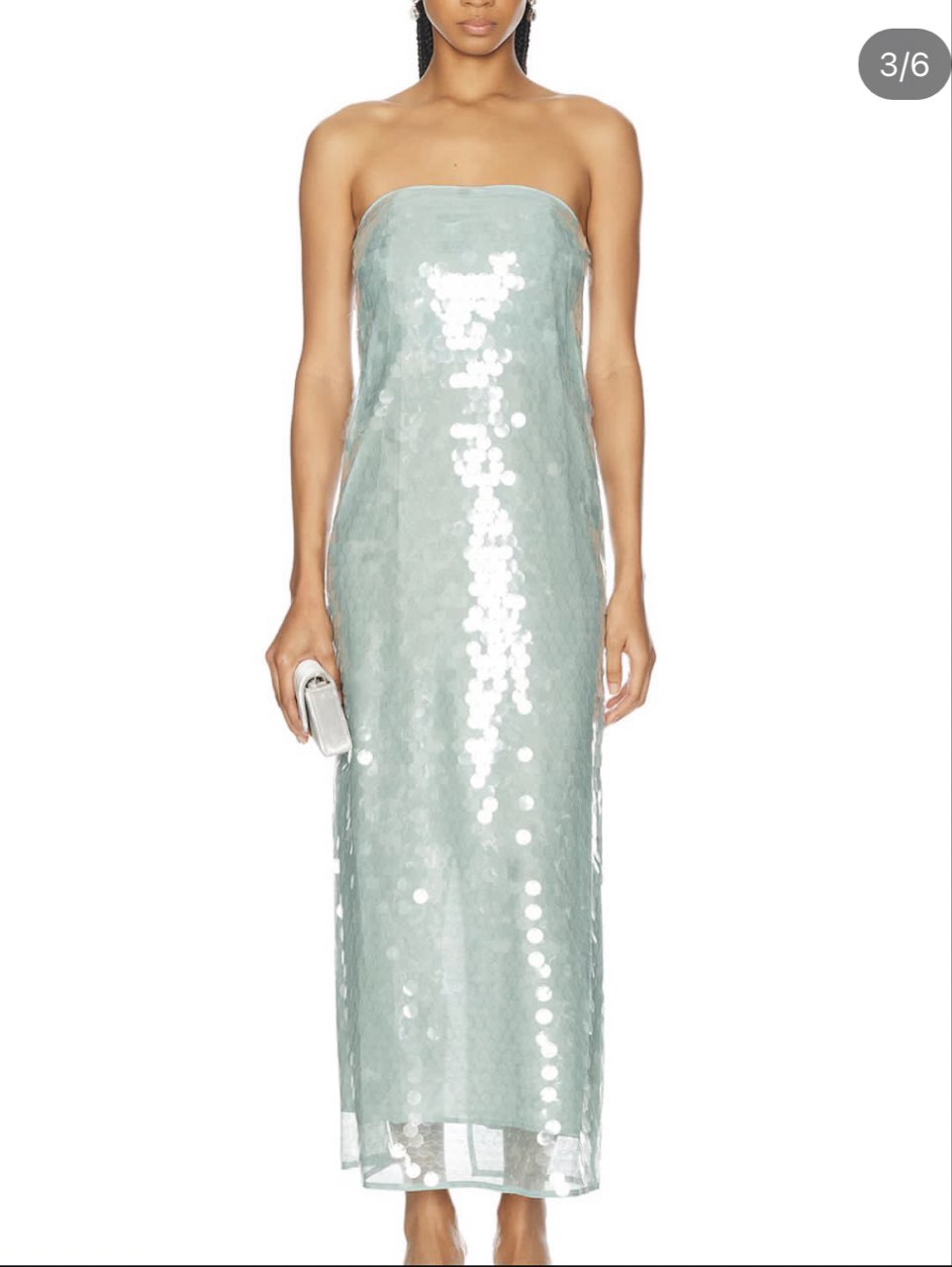 Mint Sequin Strapless Maxi Dress
