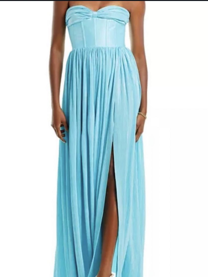 Light Blue Strapless Maxi Dress