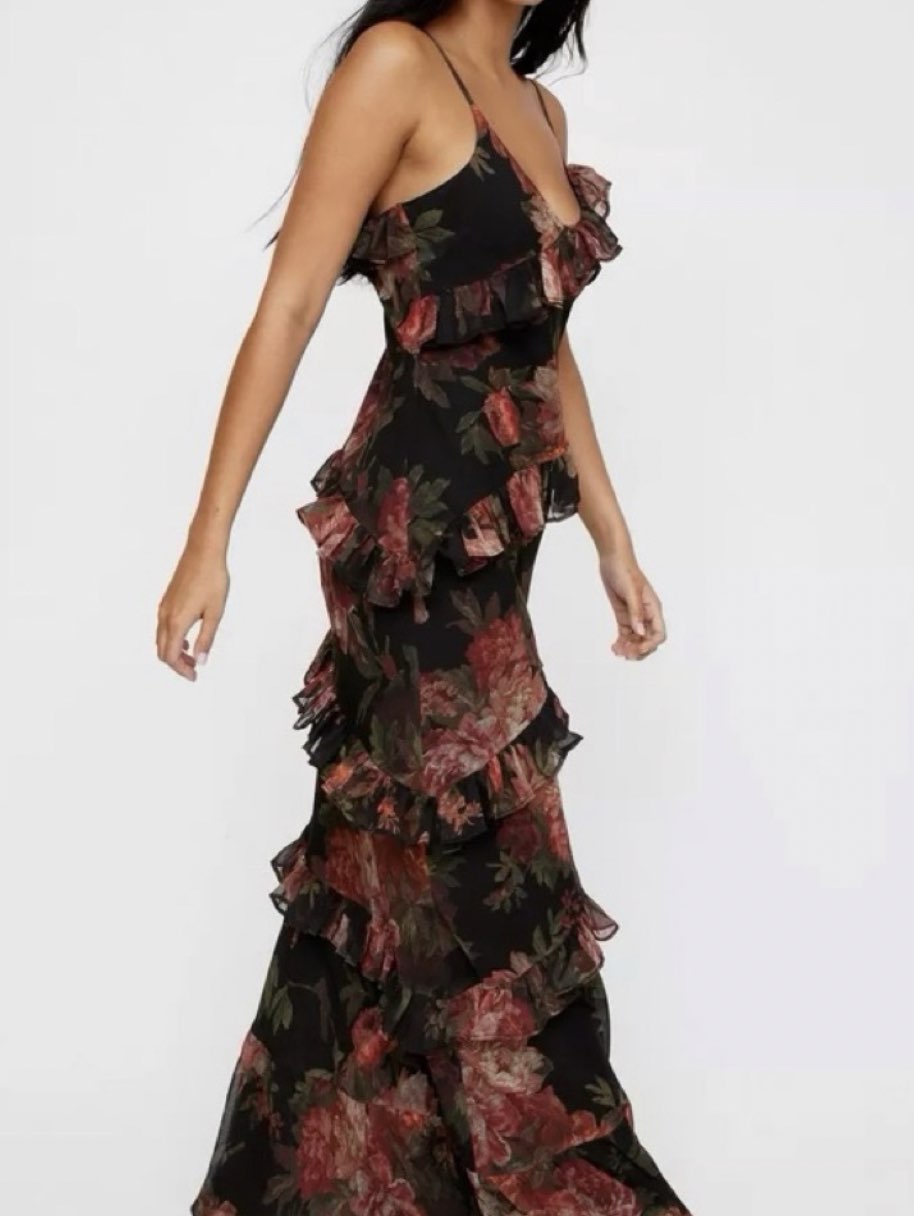 Floral Ruffle Maxi Dress