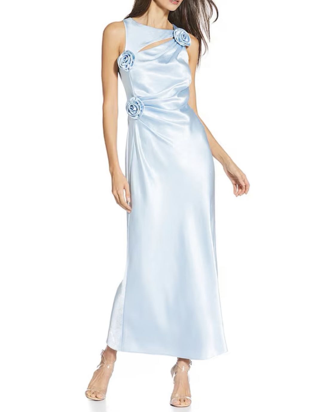 Blue satin dress
