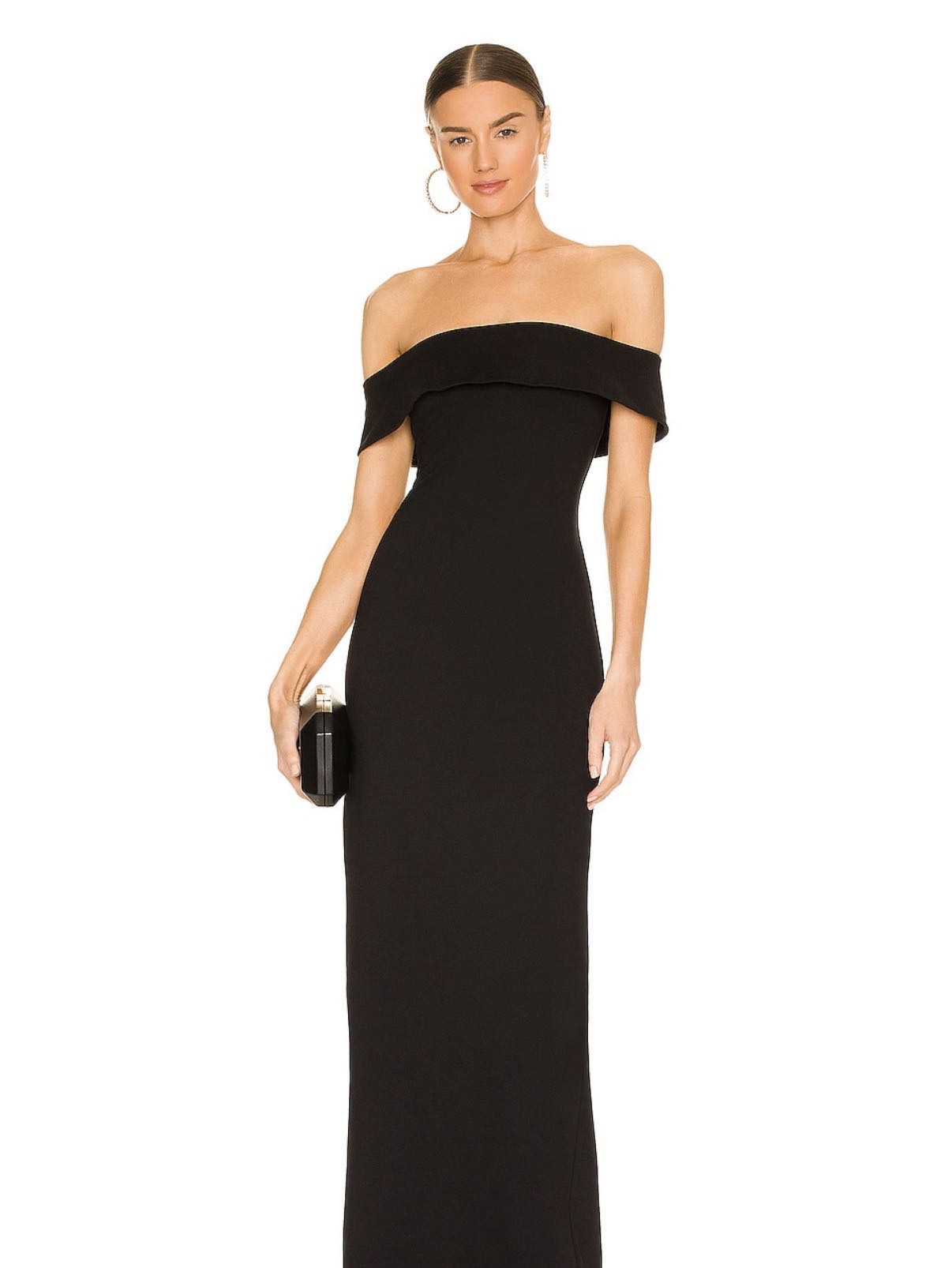 Black off the shoulder long dress