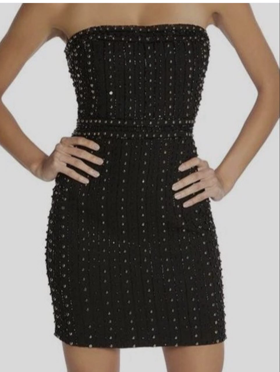 Strapless Beaded Mini Dress