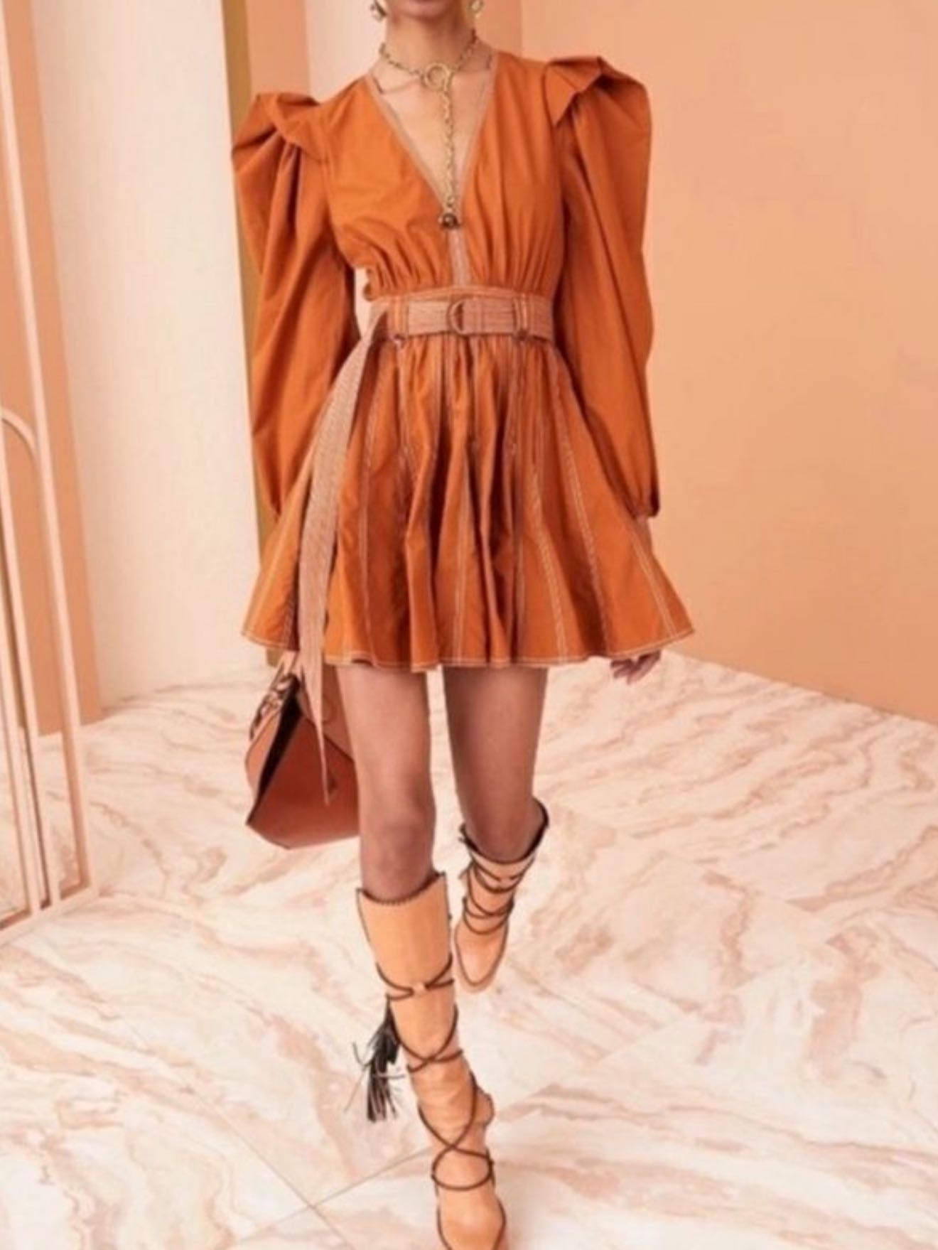Puff sleeve Mini dress