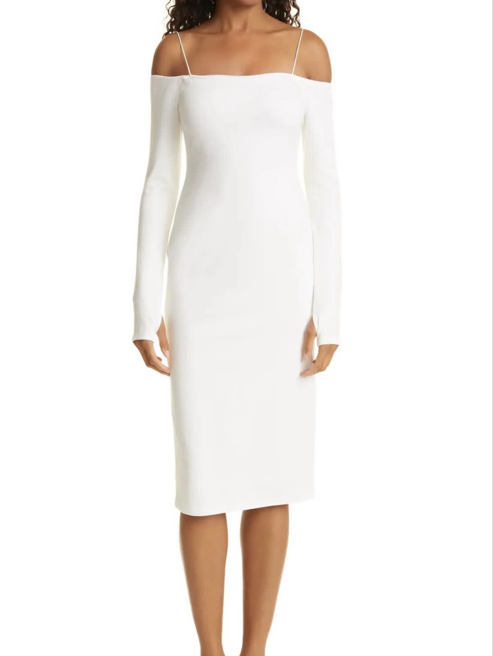 White Off-Shoulder Midi Dress