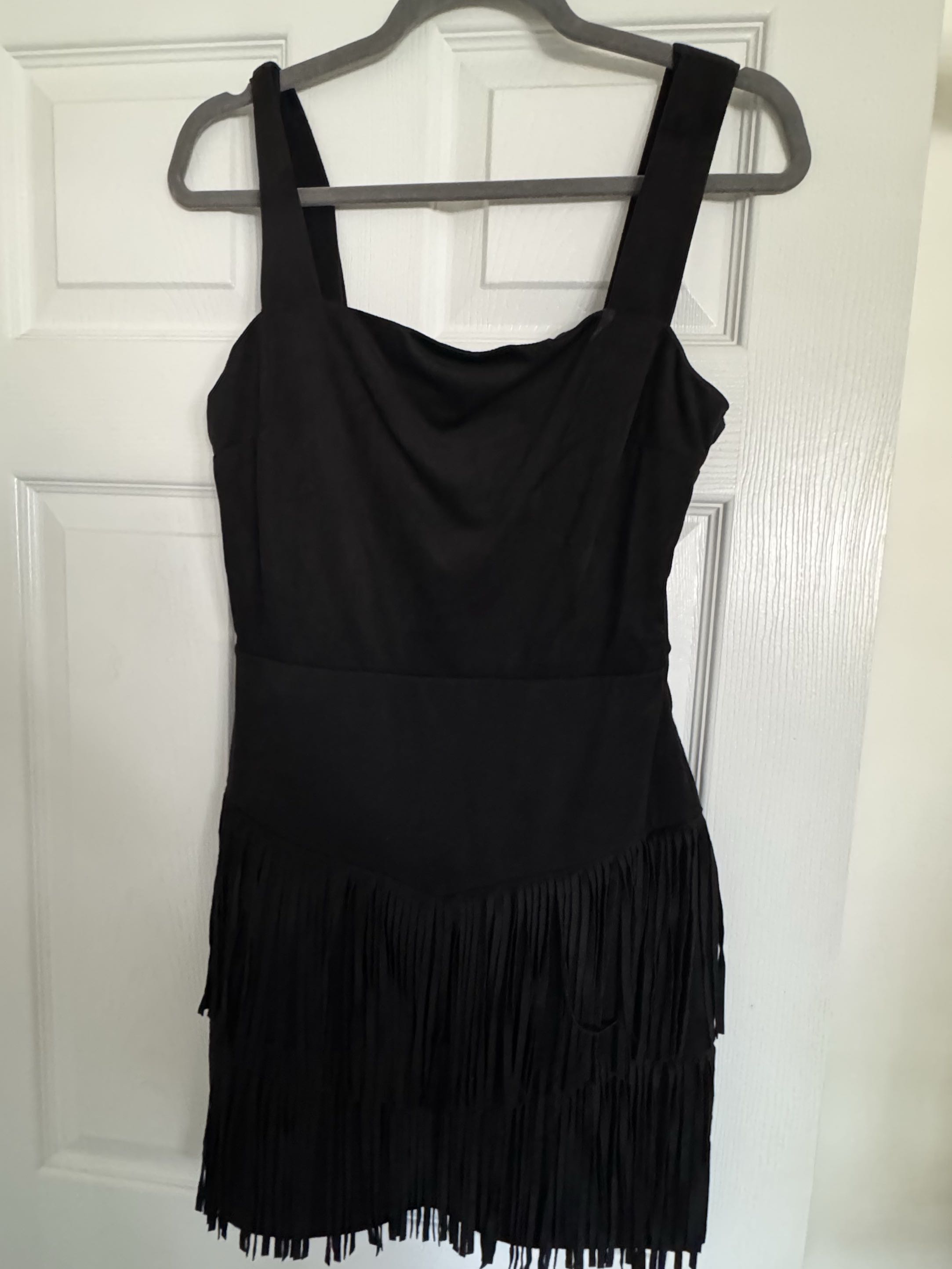 Country fringe velvet mini dress