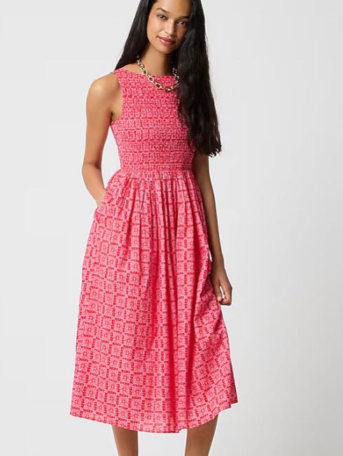 Smocked Boatneck Maxi Dress
