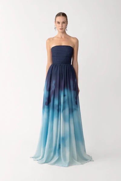Ombre Strapless Maxi Gown