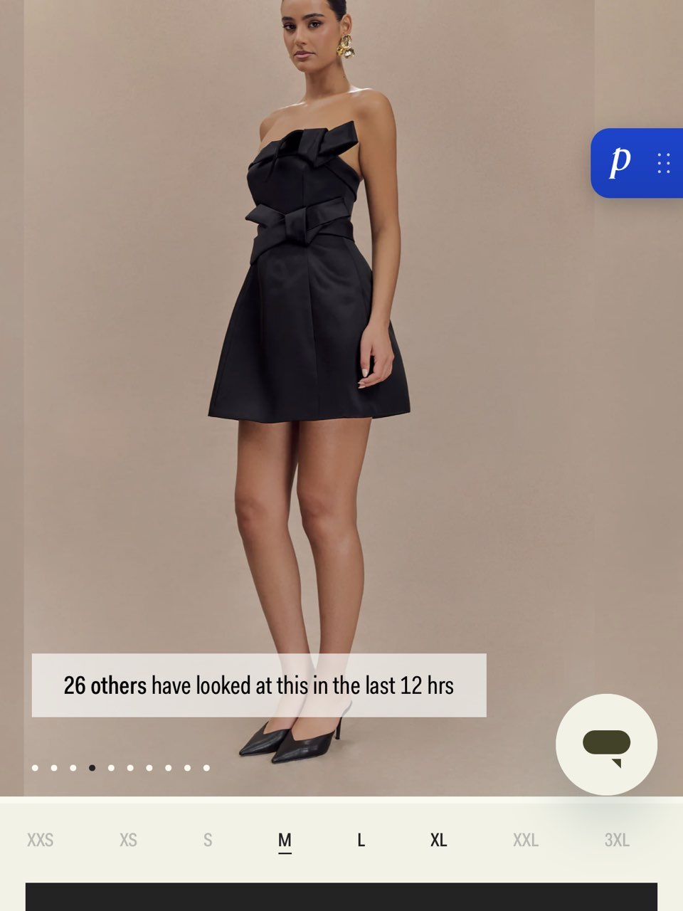 Black Strapless Bow Mini Dress