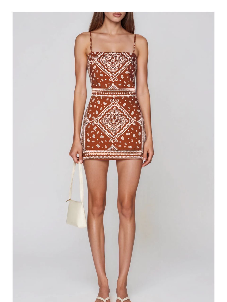 Rust Bandana Print Mini Dress