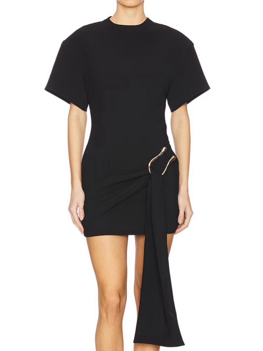 Black Mini Dress with Safety Pin Detail