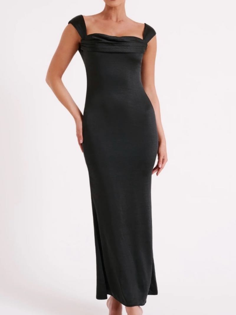 Black satin dress