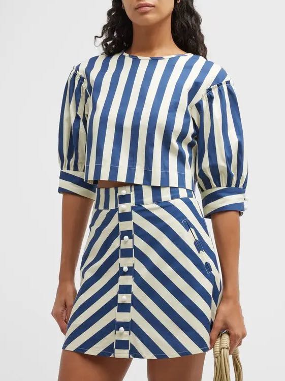 Solid & Striped Skirt Set
