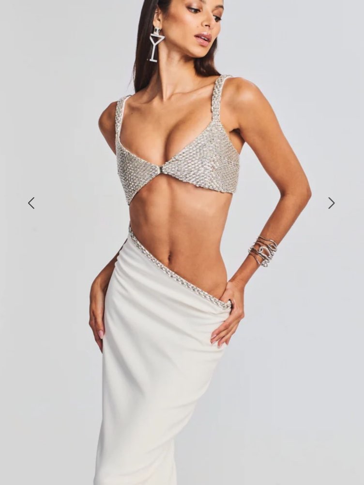 Embellished Cut-Out Maxi Dress