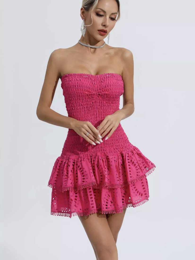 Pink strapless dress