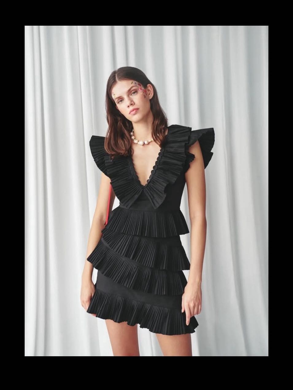 Black ruffle dress